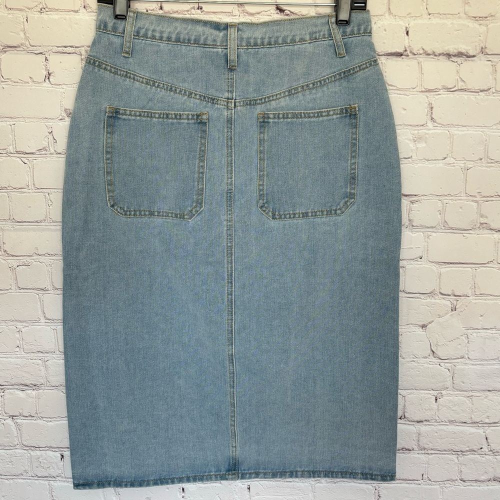 Happily Grey Classic Midi Denim Pencil Skirt --Sz 5/26 - Picture 11 of 15